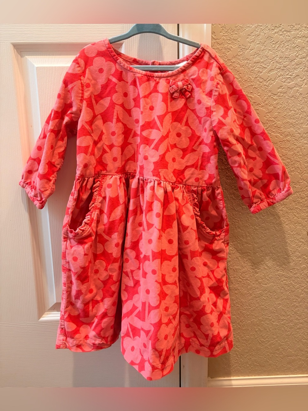 Hanna Andersson Pink Floral corduroy Dress